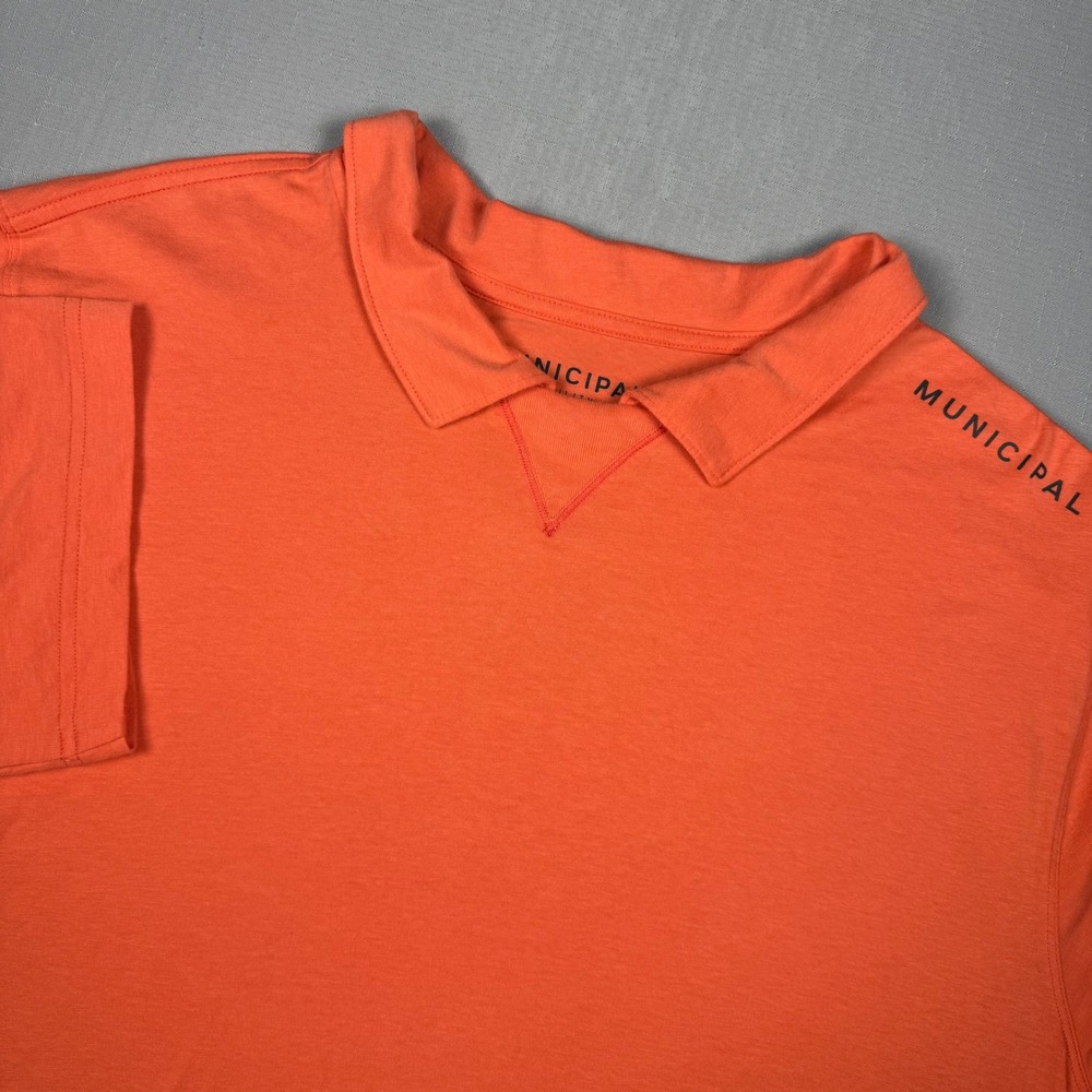 Municipal Sport Utility Gear Mens Orange Short‎ Sleeve Polo Shirt Large Logo